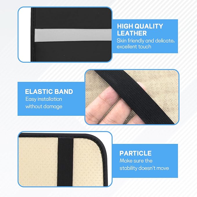 wuyaoyao Car Center Console Cover, 12.6"×7.87" PU Leather Armrest Cover for Cars, Stylish Auto Armrest Cushion Pad, Waterproof Vehicle Arm Rest Protector, Interior Car Accessories (Black+Gray)