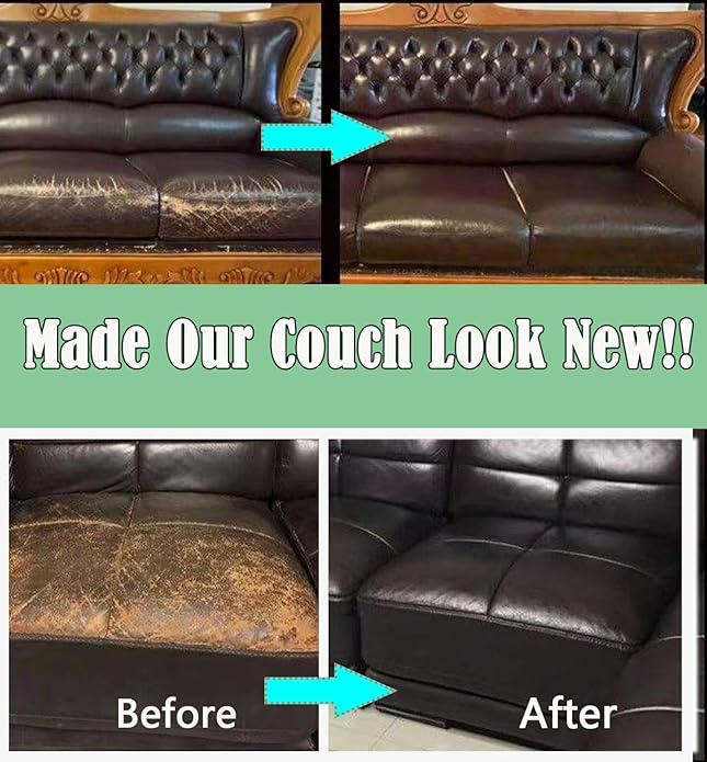Leather Recoloring Balm, Leather & Vinyl Color Restorer Conditioner – Repairs Faded & Scratched Leather Color