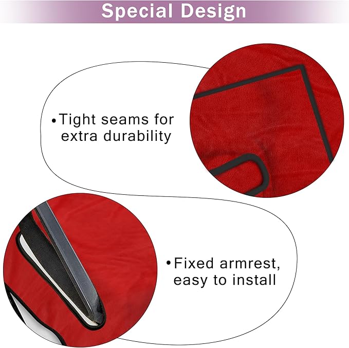 Golf Cart Seat Covers, Breathable Golf Cart Seat Towel Blanket, Keeps Seats Dry & Comfortable in All Weather, Universal 51"x30" for EZGO, Yamaha, Club Car and More 2/4-seats Cart, Red
