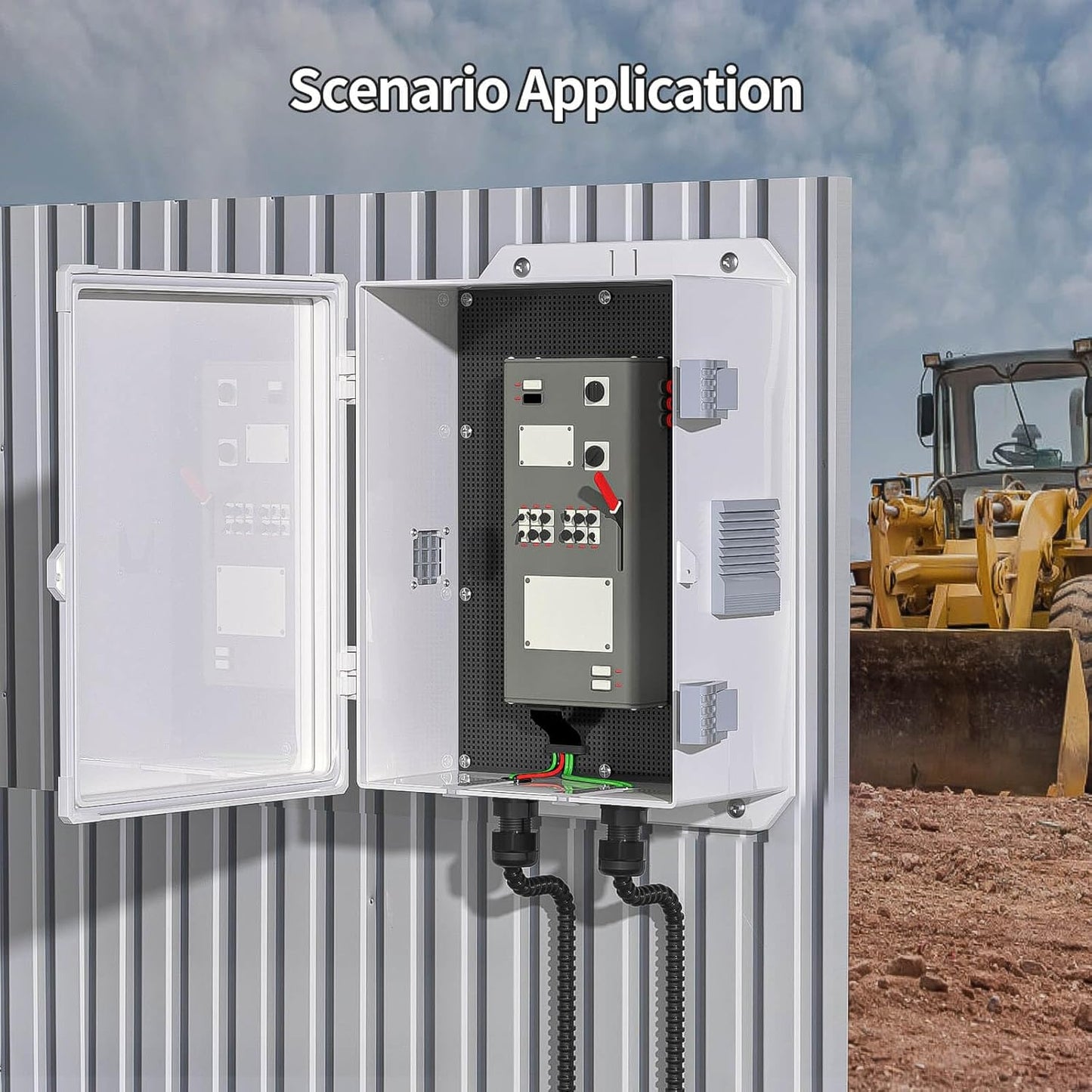Outdoor Electrical Junction Box, ABS Water Resistant Enclosure with Internal Mounting Panel & Hinged Cover (13" H* 9.2" L* 5.6" W)