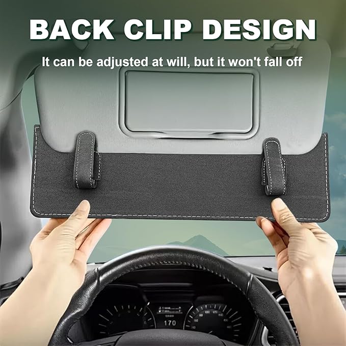 Car Sun Visor Extender, Anti-Glare Sunvisor Extension Shade Attachment for Safe Driving, Clip-On Sun Blocker Sunshade Extender Accessories Universal for SUV, Truck, Sedan(Gray)