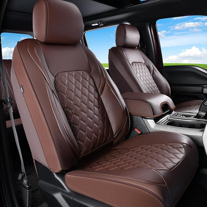 Huidasource Tacoma Custom Seat Covers Fit for Toyota Tacoma 2016-2023 Double & Crew Cab SR SR5 Limited TRD Sport/Pro/Off Road, 360° Full-wrap Waterproof Car Seat Cushion Cover (Full Set/Coffee)