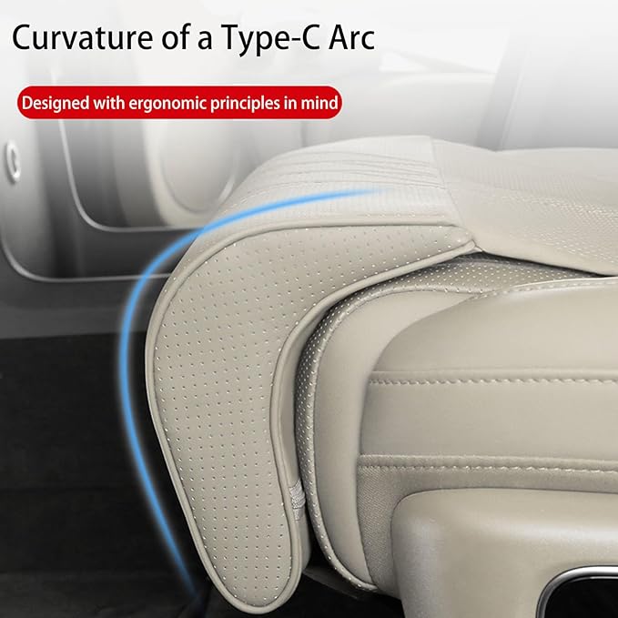 Car Seat Leg Extension with Lumbar Support Seat, Extension Pad for General Motors Car Seats, Leg and Waist Support for Car Travel (Beige)