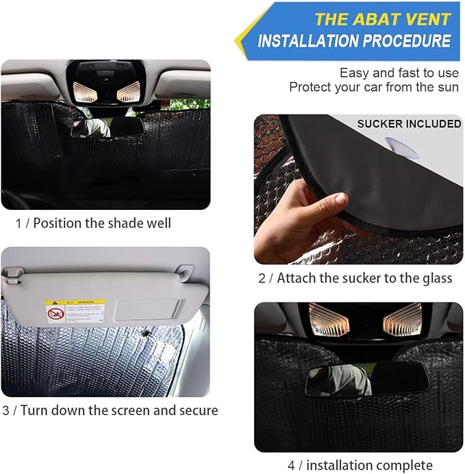 Funny Skull Car Windshield Sunshade - Skeleton Car Shade Skull Sun Shade Black Blocks UV Rays Visor Protector Accordion Folding Sun Reflector Auto Sunshade for Truck SUV to Keep Your Vehicle Cool