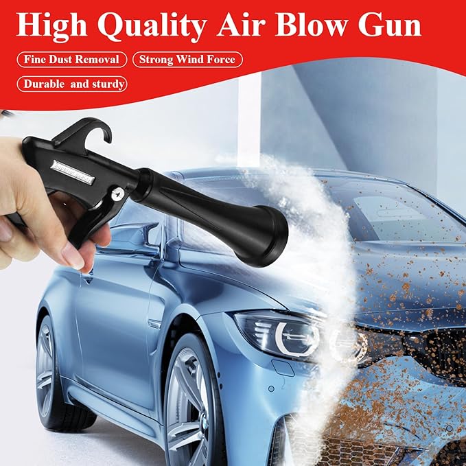 HANDY Tornado Car Cleaning Gun with Rubber Guard and Brass Adjustable Air Flow Nozzle Air Gun for Compressor Pneumatic Tool for Dust Cleaning Car Detailing