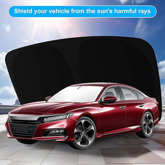 Car Windshield Sun Shade for 2018-2024 2025 2026 Honda Accord Front Window Sun Visor Reflector 210T Blocks UV Rays Foldable Sunshade Car Interior Protection Accessories