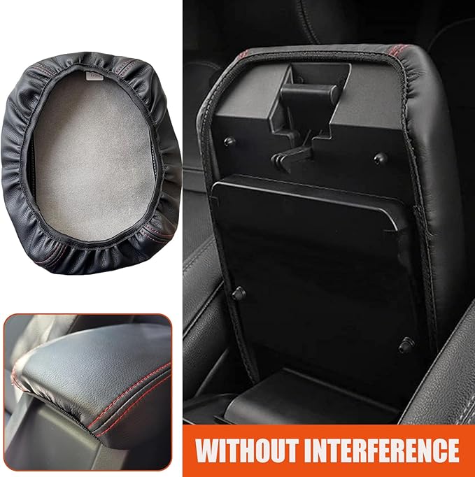 Center Console Cover for 2020-2025 Ford Explorer - Armrest Cover Middle Console Cover Durable Dog Scratch Proof for Explorer Interior Accessories 2025 2024 2023 2022 2021 2020 (Red Stitch