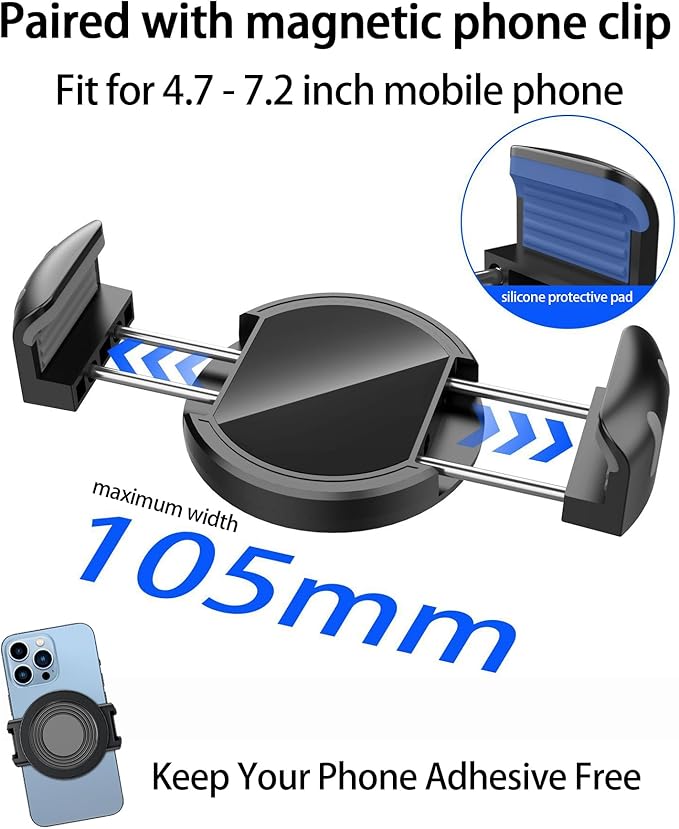 Magnetic Car Phone Mount for Toyota Prius 2023-2026 Accessories, for MagSafe Strong Magnets Cell Phone Holder 12.3-Inch Touch Screen Cradles, with Portable Phone Gripper 360° Rotation