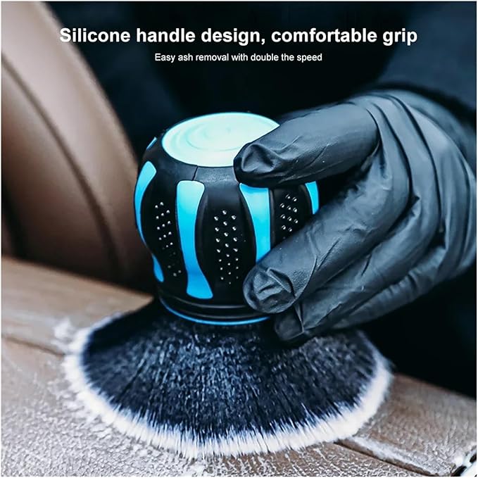Compatible for 1PC Car Detailing Brushes Automobile Interior Soft Bristles Brush Air Vent Dust Cleaner Dusting Tool Cleaning(RED Wheel Brush)