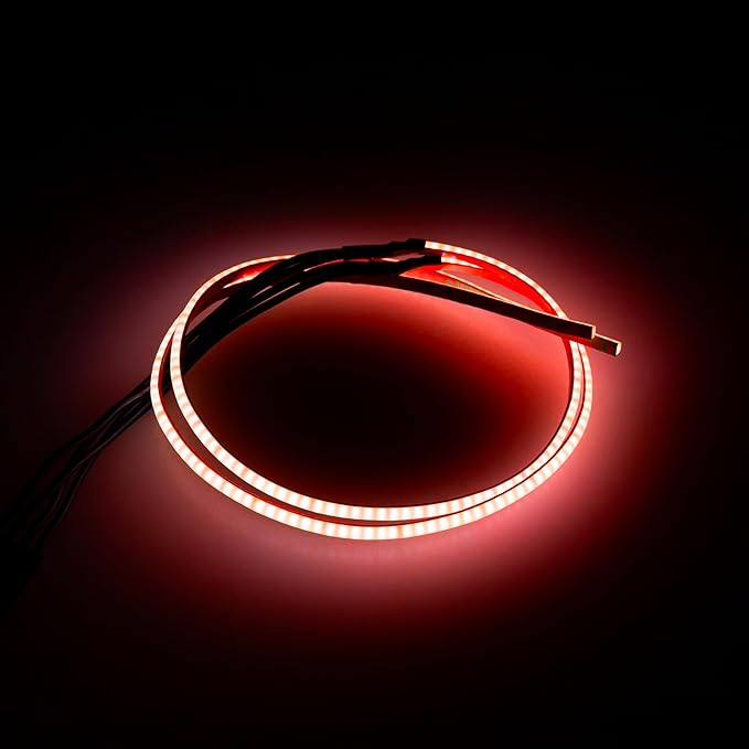MEUS RACING RC LED Strip Colored Light Strip Flexible Cuttable for TRX4M SCX24 1/24 1/18 RC Crawlers Upgrade(Red)