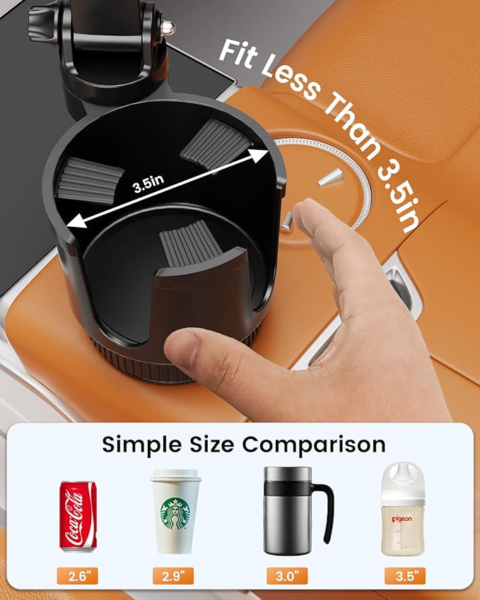 OHLPRO for MagSafe Car Charger Cup Holder Mount, 15W Fast Wireless Magnetic Charging Phone Holder for iPhone 17 16 15 14 13 Series, Adjustable Car Mount with Large Cup Base, One-Hand Operation