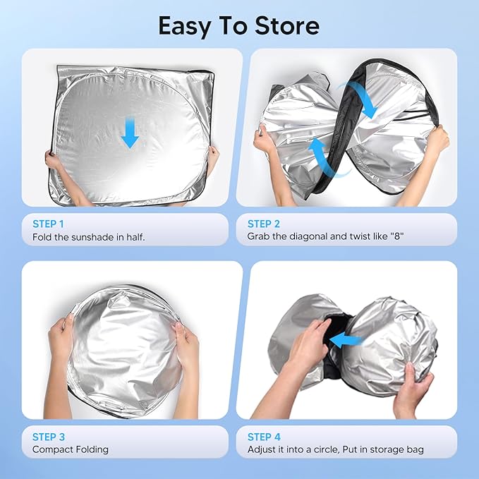 KUST Custom Fit Windshield Sun Shade for 2018-2025 2026 Volvo XC60 Accessories Sunshade Window Sun Visor Protector Foldable Blocks UV Rays Keep Your Car Cooler