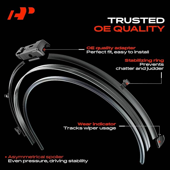 A-Premium 24" and 19" Windshield Wiper Blades Compatible with Honda CR-V 2023-2024, Civic 2022-2024 & Acura Integra 2023-2024 -TLPN Connector, with Wear Indicator & Towel, Left and Right (Pack of 2)