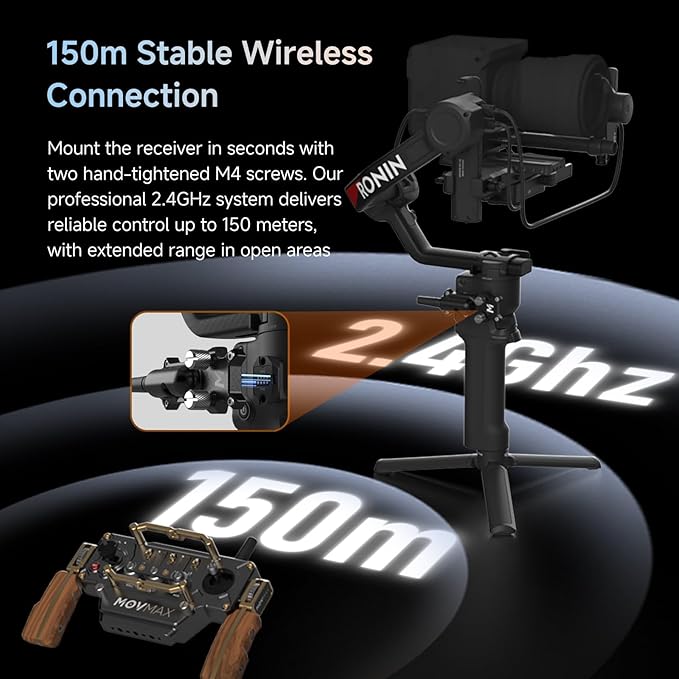 MOVMAX Incontrol Kit for DJI Ronin Stabilizers, Aluminum Remote Controller Compatible with DJI RS4 Pro, RS4, RS3 Pro, RS2 Stabilizer, Up to 15 Hours of Use with Storage Case