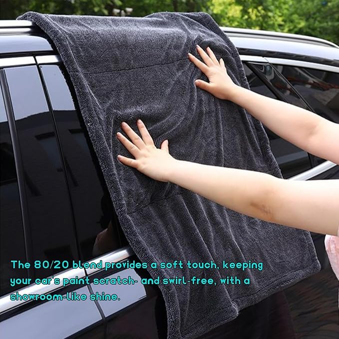 Microfiber Towels for Cars, 15.7"x23.6" 1200 GSM Ultra Thick Soft Car Detailing Drying Towel, Super Absorbent Double Twisted Loop Cloth Cleaning Towel for Car Truck SUV
