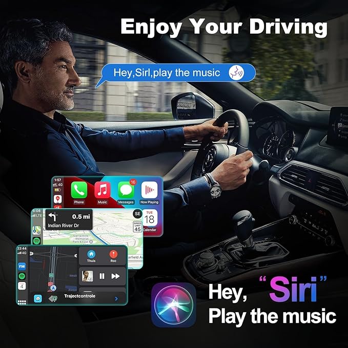 Wireless CarPlay Adapter for iPhone & Android Auto,5GHz WiFi Dongle for Stable Zero-Delay Connection,Plug & Play to Convert Wired CarPlay to Wireless,Compact Aluminum Design,iOS 10+ Android 11+