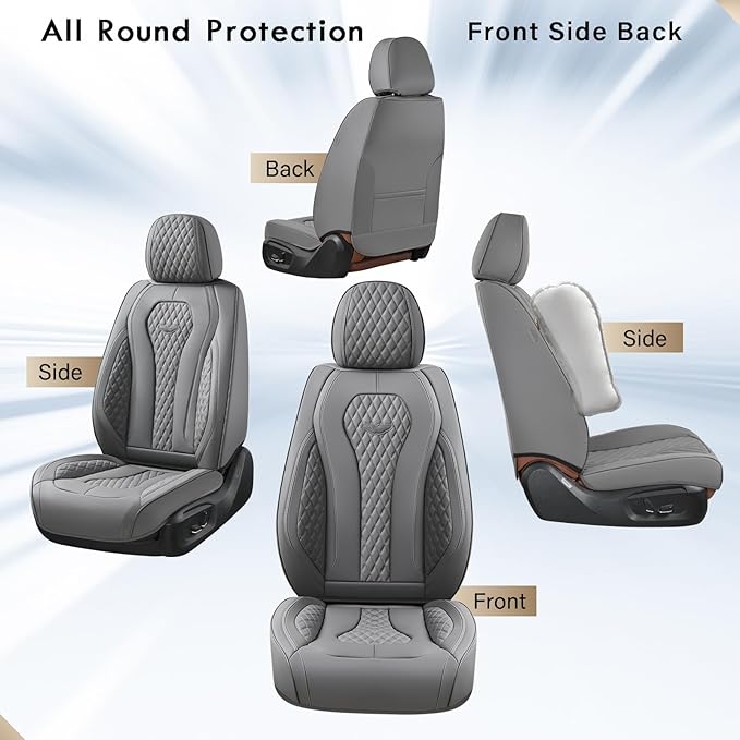 Coverado Automotive Seat Covers, Car Seat Covers 2 Seats, Gray Car Seat Cover, Driver Seat Covers, Front Car Seat Covers Car Seat Protector Universal Fit Most Cars