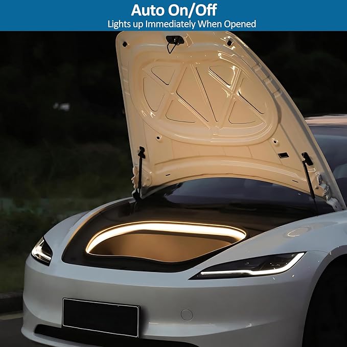 2025 Tesla Model 3 Highland Frunk Light Strip Ambient Lighting Kit LED Interior Lights for Model 3 Highland Accessories 2024-2026 Warm Light