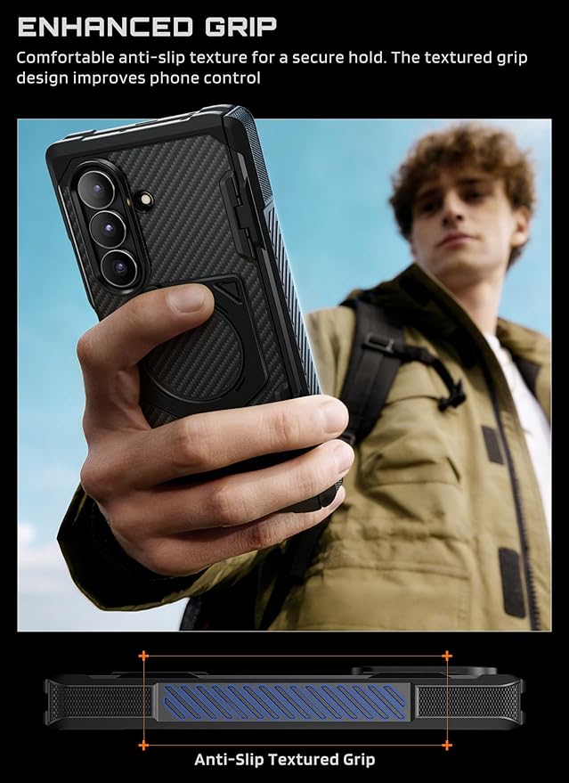 SUPCASE for Samsung Galaxy Z TriFold Case with 2 Tempered Glass Screen Protectors (UB Grip), [Compatible with MagSafe] [Built-in Kickstand] [Hinge Coverage] Military-Grade Protection Phone Case,Aramid