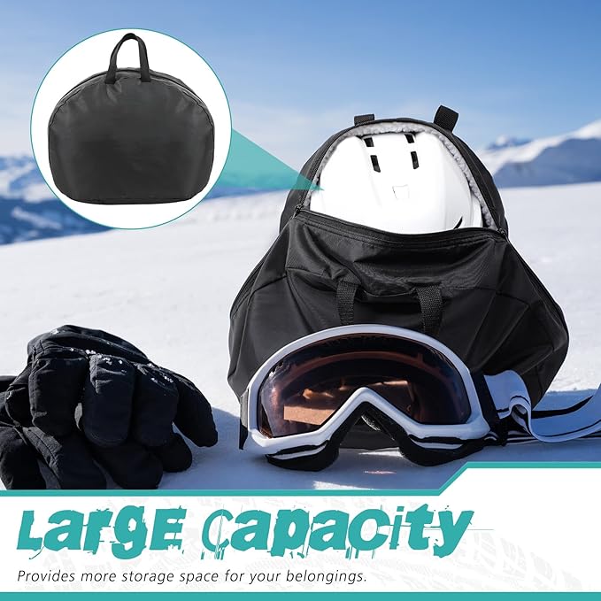 2 Pack Helmet Bag Nylon Durable Motorcycle Mx Helmet Storage Bag Medium, with Handle and Fleece Lining, Water-resistant, Zipper for Ski Snowmobile Dirt Bicycle Bike Storage Accessories