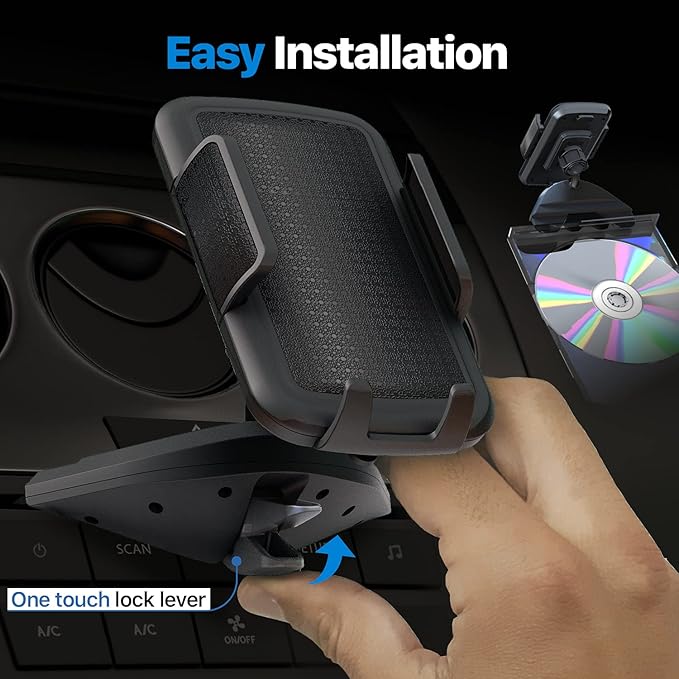 Bestrix Cell Phone Holder for Car, CD Slot Car Phone Holder, Hands Free Car Mount with Strong Grip Universal for iPhone14/13/12/11/11Pro/Xs MAX/XR/XS/X/8/7/6 Plus, Galaxy S22/S21/S20/S10+/S10e/S9/S9+