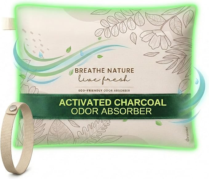 Roonin Car Deodorizer Odor Remover - Odor Eliminator for Car Smell - Charcoal Odor Absorber - Non Toxic Car Air Fresheners | Air freshening solution for Car (1-pack/200g)