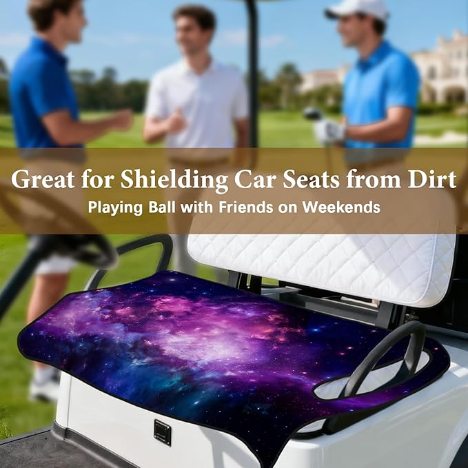Golf Cart Seat Covers, Pulple Sky Golf Cart Seat Towel Blanket Club Car for Golf Lover, Golf Cart Accessories, Keep Seat Comfortable and Cool for 2-Seat Golfs Carts, Gifts for Christmas Thanksgiving