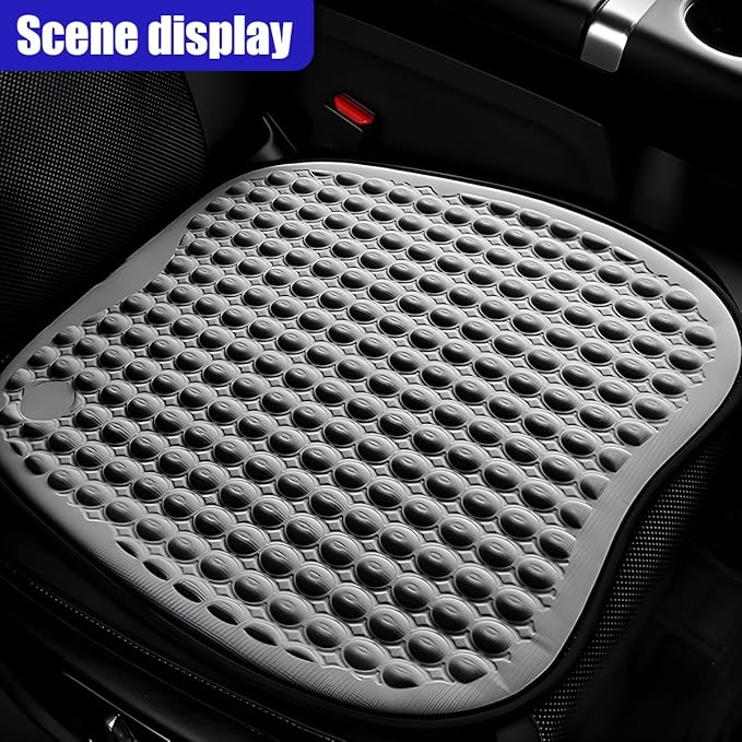 Cooling Gel Car Seat Cushion, Ice Silk Non-Slip Car Front Seat Cushion Pads, Thin Breathable Seats Protector Pad, Universal Auto Interior Seats Cooler Accessories for Long Driving (Grey)