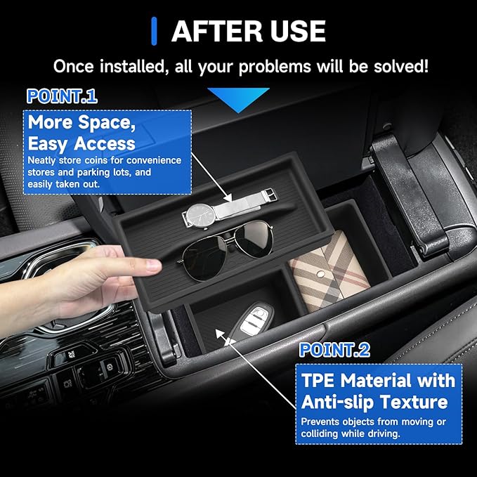 SXCY [Double-layer for 2023-2025 2026 Lexus RX350 Center Console Organizer 2024 2025 2026 RX350 RX Hybrid RX 350h/ RX 500h Accessories [Soft Silicone] Center Console Tray Middle Console Organizer