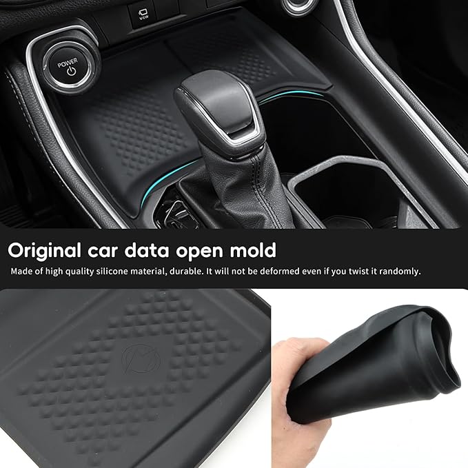 Auovo Charging Mat Compatible with Toyota Grand Highlander Accessories 2024 2025 2026 Car Charging Non-Slip Silicone Protective Mat Pad for 2024 Grand Highlander Interior Trim