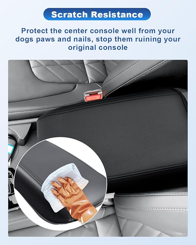CDEFG Center Console Cover for 2023 2024 2025 Kia Sportage Accessories Armrest Cover Anti-Scratch Middle Console Pad Leather Armrest Protector