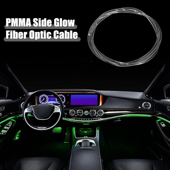 ACROPIX 1.5m 4.92ft 5mm 0.20" Transparent Universal PMMA Optic Fiber Side Glow Cable Fiber Optic Cable for Car - Pack of 1