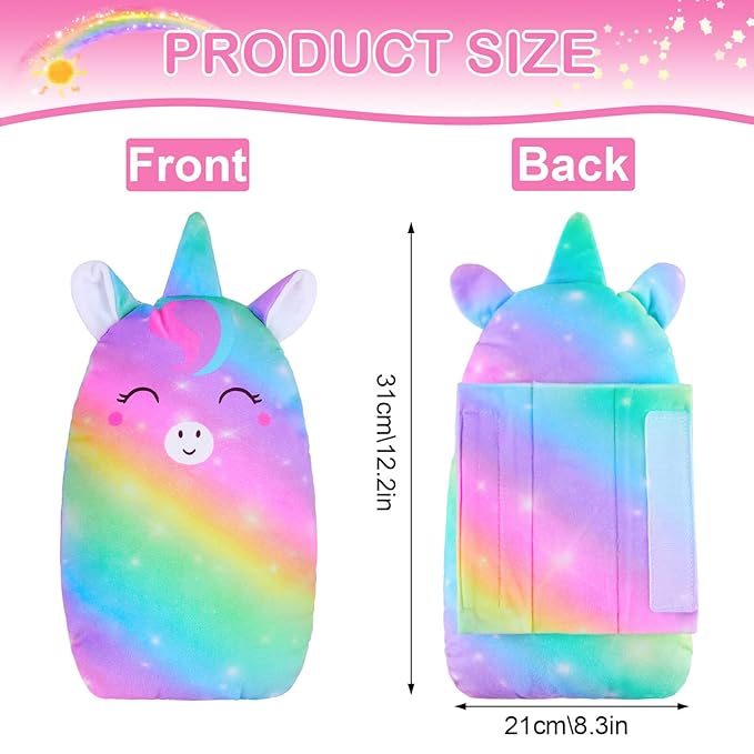 FIODAY Car Seat Belt Covers for Kids Unicorn Seat Belt Pillow Soft Seat Belt Cushion Adjust Seat Strap Pillow Head Neck Support for Children Boys Girls Travel