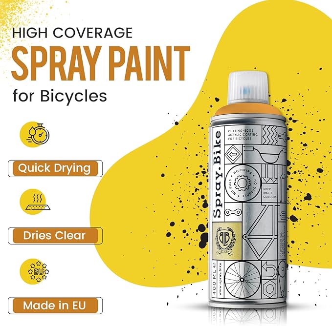 Spray.Bike Spray Paint | Designed Mainly for Bicycles | Multi-Use Acrylic Spray Paint for Metal, Plastic | High Coverage Bike Paint, 400ml, Carlton