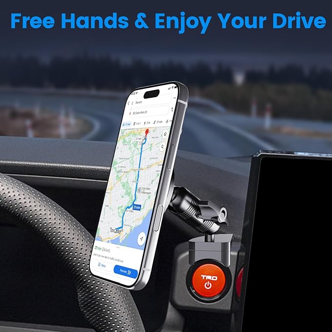 Kaishengyuan Magnetic Phone Mount Compatible with 2024-2026 Toyota Tacoma & 2025-2026 4 Runner, 360° Rotation Metal Phone Holder Cradles Bracket Stand for All Smartphones