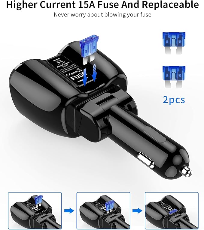 [2026 Upgraded] Cigarette Lighter Splitter, SUPERONE 180W 2-Socket Cigarette Lighter Adapter with Dual QC3.0 and 20W PD USB C Car Charger Splitter for GPS/Dash Cam/Laptop/iPad/iPhone 17/16/15/14/13/12
