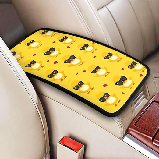 Cute Baby Ducks Car Auto Armrest Cushion Cover Accessories Center Console Seat Box Pad Protector Universal Decoration for Most Vehicle SUV Truck