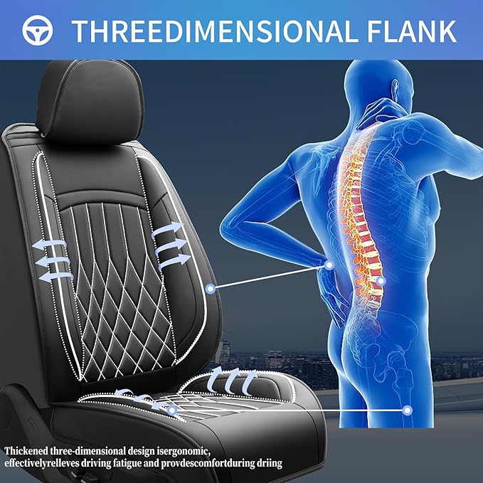 Fit RDX Car Seat Covers for Acura RDX 2010-2026 - Premium Leather, Waterproof, All-Weather, Airbag Compatible, Breathable, Easy Install, Seat Protectors, Only 2 Front seat Covers, Whiteline
