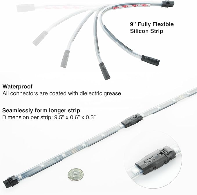 XKGLOW chrome App Control Car Mini LED Accent Light Kit - Interior