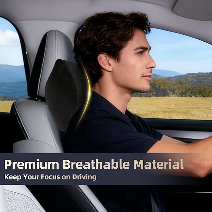 Car Neck & Lumbar Support Pillow Set for Toyota 4Runner, Soft Memory Foam Headrest & Back Cushion, Ergonomic Comfortable Seat Support for Daily Driving and Long Trips Car Interior Accessories