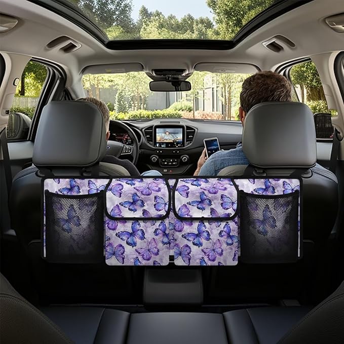 Butterfly Car Trunk Hanging Organizer with Adjustable Straps, Stylish Trunk Seat Organizer, Butterfly Car Accessories for Women, Make Your Cars Look Neat and Tidy