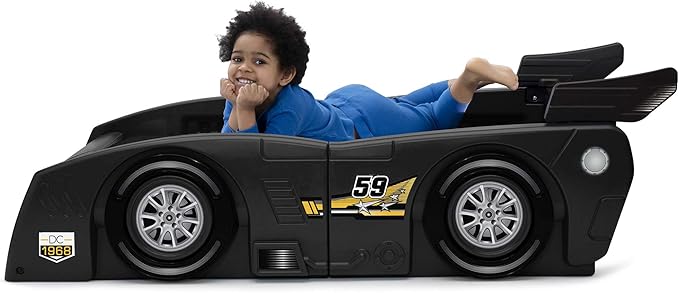 Delta Children Grand Prix Race Car Toddler and Twin Bed, Black