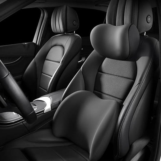 Car Lumbar Support Pillow Neck Pillow Set for Tesla Model 3 2017 2018 2019 2020 2021 2022 2023,Softness Cushion Neck Back Pain Relief Seat Accessories,Black