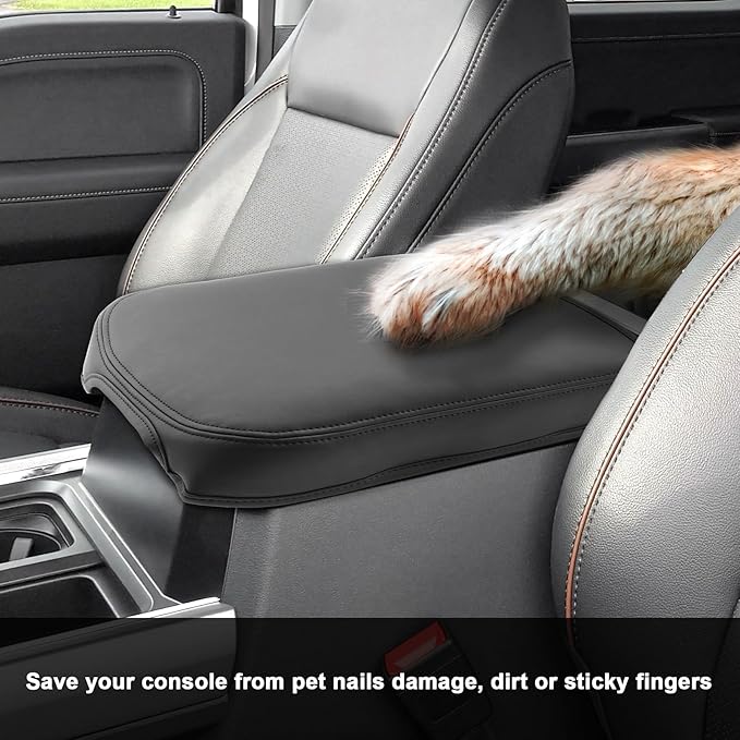 SXCY for 2023 2024 2025 Ford F250 Super Duty Armrest Cover for 2025 Ford F-250 Accessories 2025 Ford F250 Center Console Cover 2025 Ford F250 Middle Console Cover (Thin Cover with Black Line)