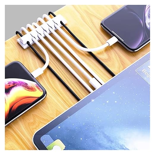MUdson Cable Fixer Cable Organizer Clips in Car Home Office Desktop Tidy Management Wire Cord Holder Cable Winder Keyboard Durable (Color : White-1 Clip)