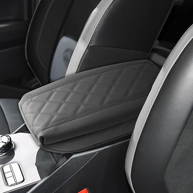 SXCY for 2024 2025 Ford Ranger Armrest Cover 2024 2025 Ranger Center Console Cover 2025 Ranger Middle Console Cover 2024 2025 Ranger (Lariat/Raptor/XL/XLT) Accessories (Adding Pad with Argyle Pattern)