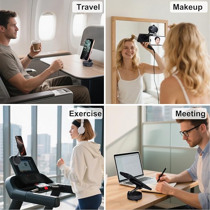 Vacuum Car Phone Holder for MagSafe, [96+LBS Suction+3000gf Strong Magnetic] 360°Adjustable Nano Gel Suction Cup Phone Mount for Car/Gym/Mirror Compatible with iPhone 17 Pro Max/16/15/14/13/12