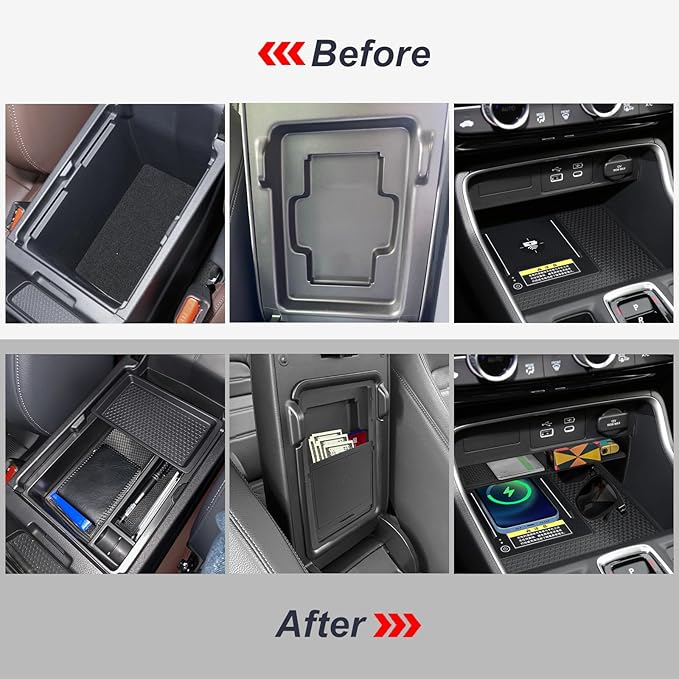 3PCS Center Console Organizer Compatible with 2026 2025 2024 2023 Honda CRV Armrest Storage Box Armrest Hidden Storage Box Secret Compartment Insert Tray Interior Accessories
