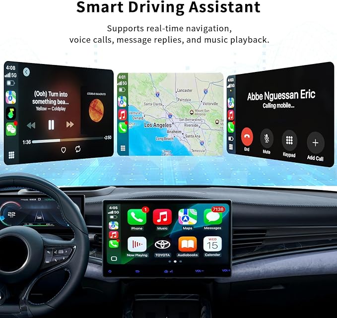 Wireless Android Auto & CarPlay Adapter, Plug and Play, No Lag, USB Type-A & C Support with Charging Port, Mini 3 in 1 Wireless Adapter Compatible with Cars with Wired CarPlay/Android Auto