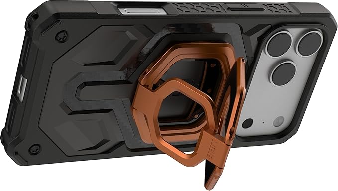 URBAN ARMOR GEAR UAG Magnetic Ring Stand Monarch Mag2 w/Built-in Bottle Opener - Ultra-Strong Double Magnet MagSafe Compatible Metal Phone Ring Grip 360 Rotation Kickstand, Burnt Orange